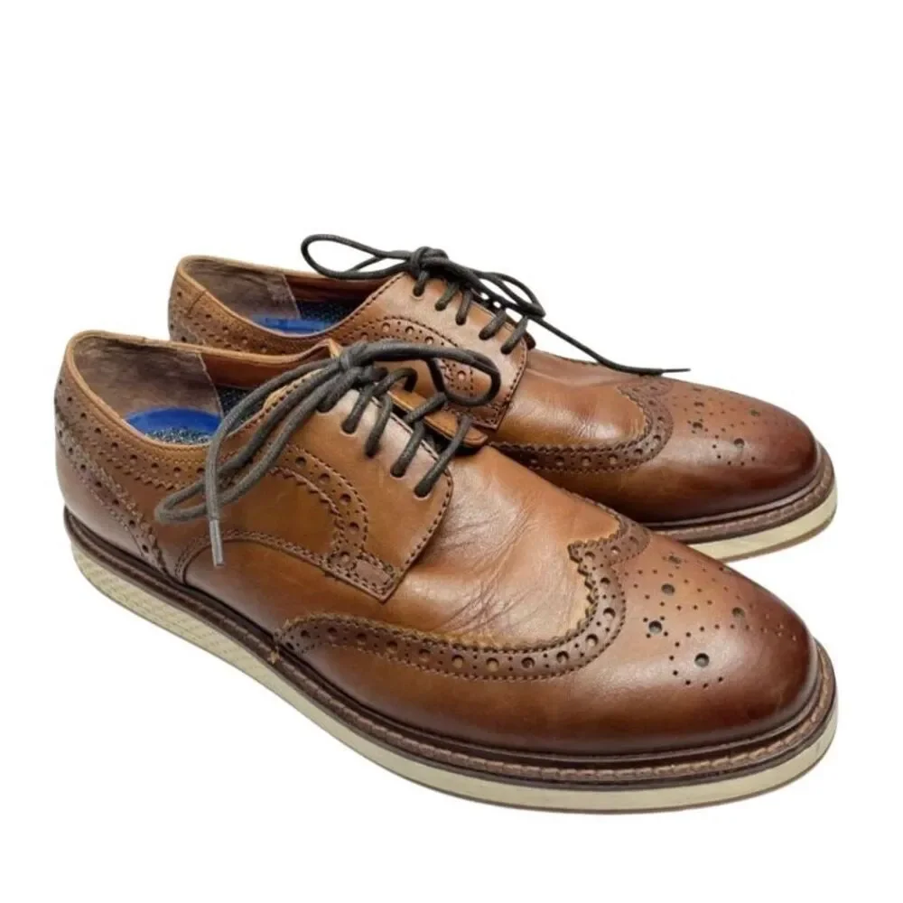 Vince Camuto Oxford Mens Size 10 Brown Leather Brogue‎ Shoes